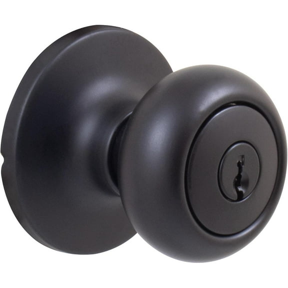 Highland Door Knob, Entry Latch, KW Keyway, Matte Black by Stone Harbor Hardware