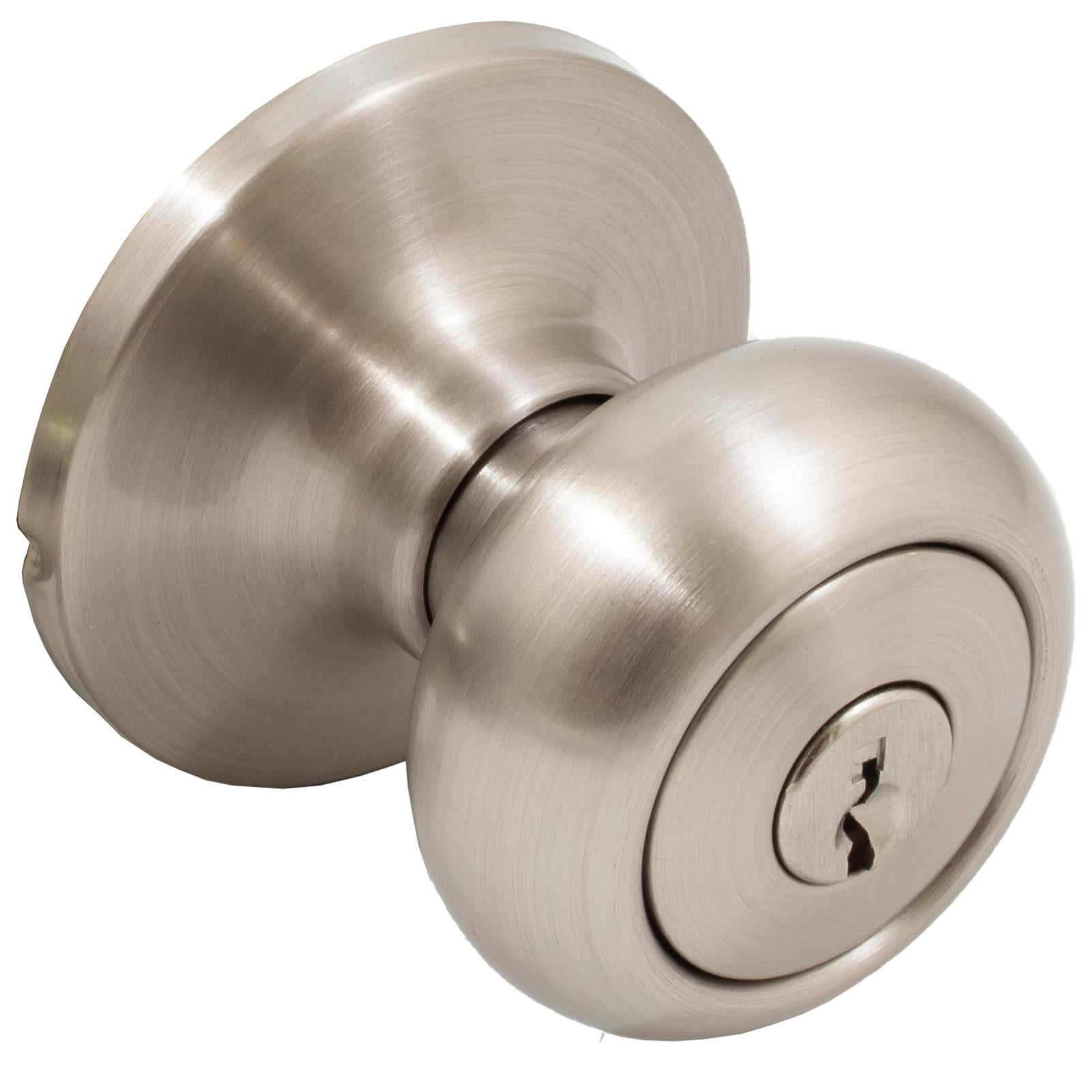 Highland Door Knob, Entry Latch, KW Keyway, Satin Nickel by Stone Harbor Hardware