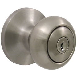 Highland Door Knob, Entry Latch, SC Keyway, Clear Pack, Satin Nickel by Stone Harbor Hardware