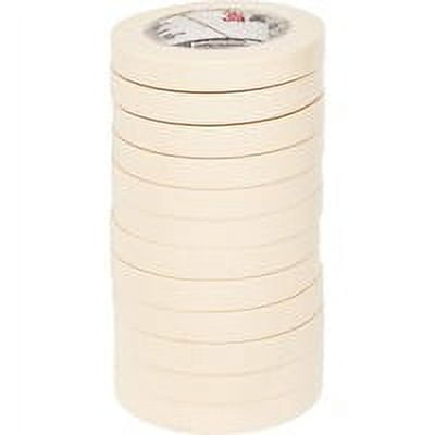 Highland Economy Masking Tape, 60 yd Length x 0.71" Width - 4.4 mil Thickness - 3" Core - Rubber Backing - 12/Pack - Tan