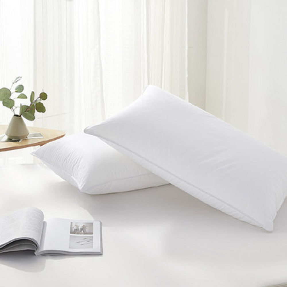 Highland Feather 700 Loft European White Down Pillow 700TC Pure Cotton Casing, Two Pillows