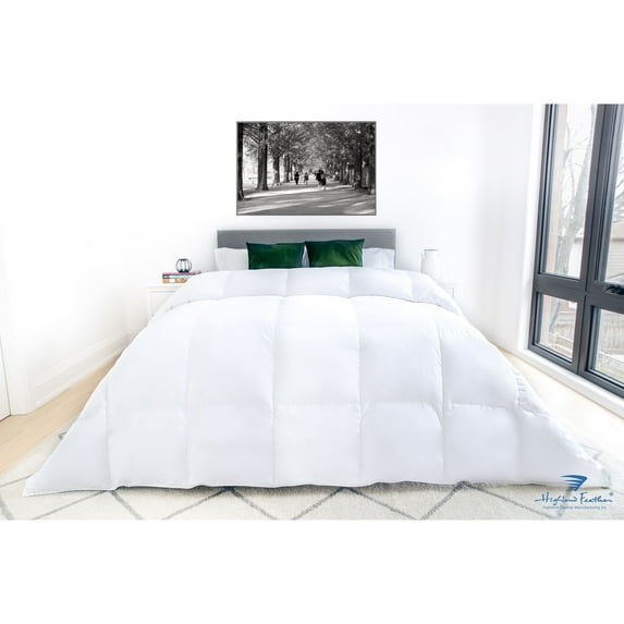 Highland Feather 725 Loft Hutterite White Goose Down Iceland Duvet/Comforter 500TC Casing with Corner Ties California King/Deluxe (50oz)