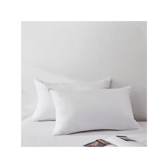 Highland Feather 750 Loft Hungarian White Goose Down Pillow 700TC Pure Cotton Casing, Two Pillows