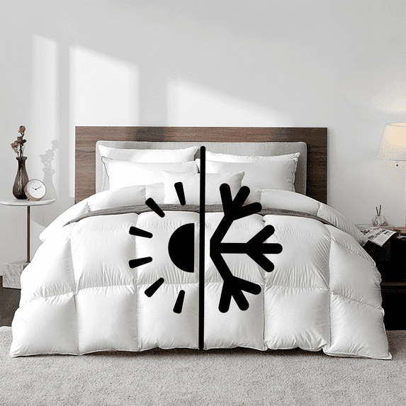 Highland Feather Dual Warmth 600 Loft White Goose Down Duvet 289TC Pure Cotton Casing SmartCare