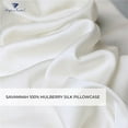 thumbnail image 1 of Highland Feather  Savannah 100 Percent Mulberry Silk Pillowcase for Hair & Skin - 16 Momme - Natural Soft with Side Envelope Closure, Champagne White - Standard & Queen Size, 1 of 1