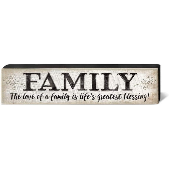 Highland Graphics Rustic Wisdom Block 12" w x 2.5" The Love of a Family is Life's Greatest Blessing!