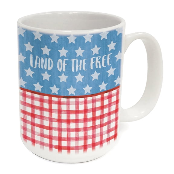 Highland Home Americana Style 15 oz. Decorative Ceramic Mug
