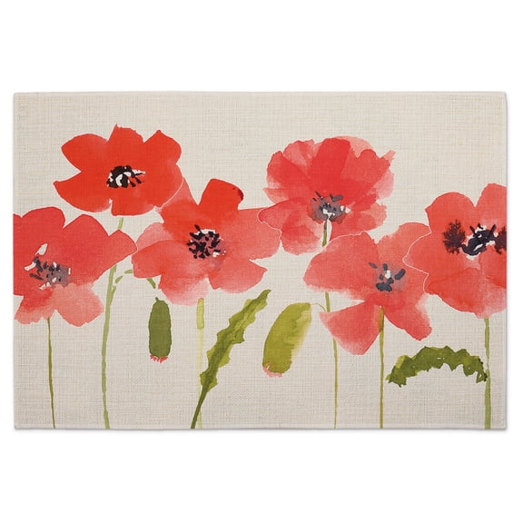 Highland Home Anemone Panel 4-Pack Cotton Blend Washable Placemats