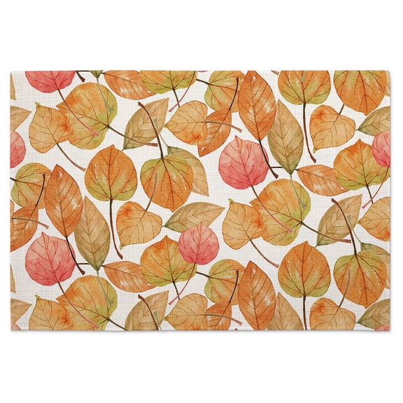Highland Home Falling Leaves 4-Pack Cotton Blend Washable Placemats