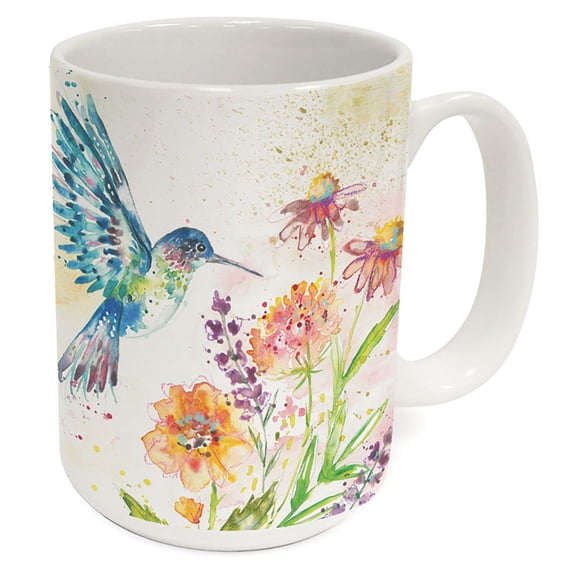 Highland Home Fanciful Flight Hummingbird 15 oz. Decorative Ceramic Mug