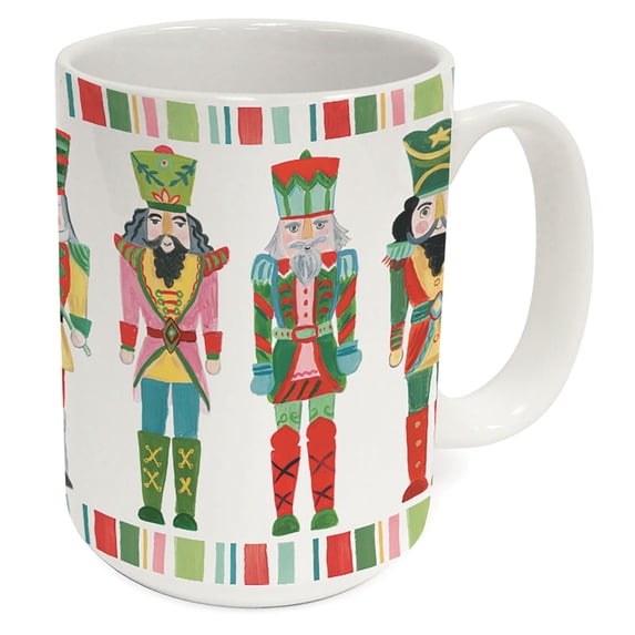 Highland Home Holiday Nutcrackers 15 oz. Decorative Ceramic Mug