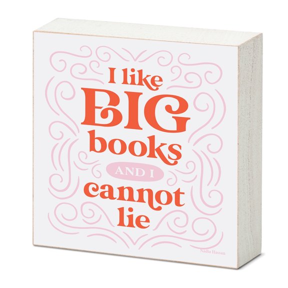 Highland Home Like Big Books Freestanding Solid Wood Block Sign