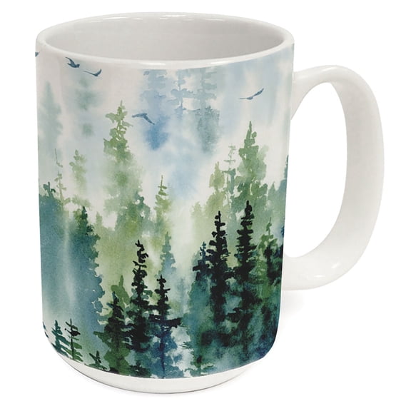 Highland Home Misty Tree Line 15 oz. Decorative Ceramic Mug