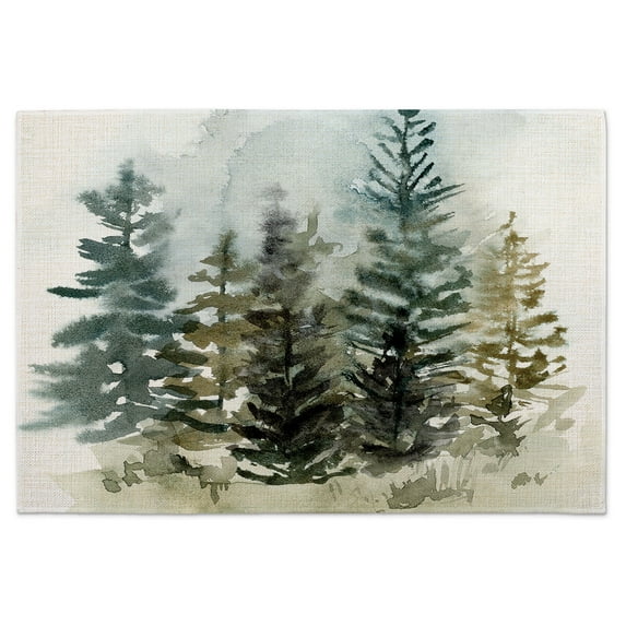 Highland Home "Misty Tree Line" 4-Pack Cotton Blend Washable Placemats
