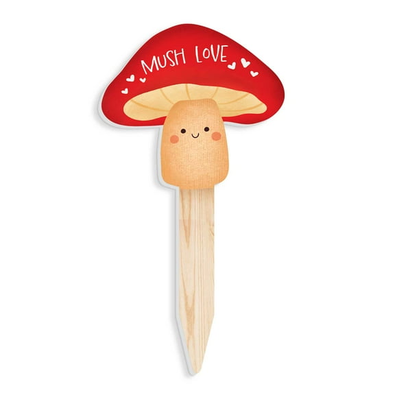 Highland Home "Mush Love" Mushroom Shaped Garden Stake