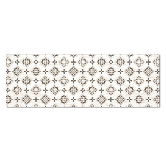 Highland Home Neutral Tile Design Deco-Floor Mat 6' x 2'