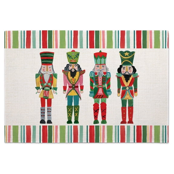 Highland Home Nutcracker 4-Pack Cotton Blend Washable Placemats