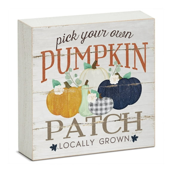 Highland Home "Pumpkin Patch" Freestanding Solid Wood Block Sign