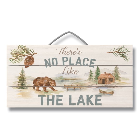 Highland Home Rustic Lake Decorative Slatted Pallet Wood Sign