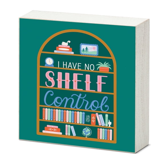 Highland Home Shelf Control Freestanding Solid Wood Block Sign