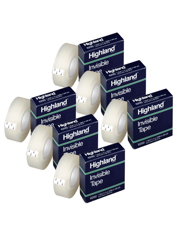 Invisible Tape, 3/4" x 1296", 6 Rolls