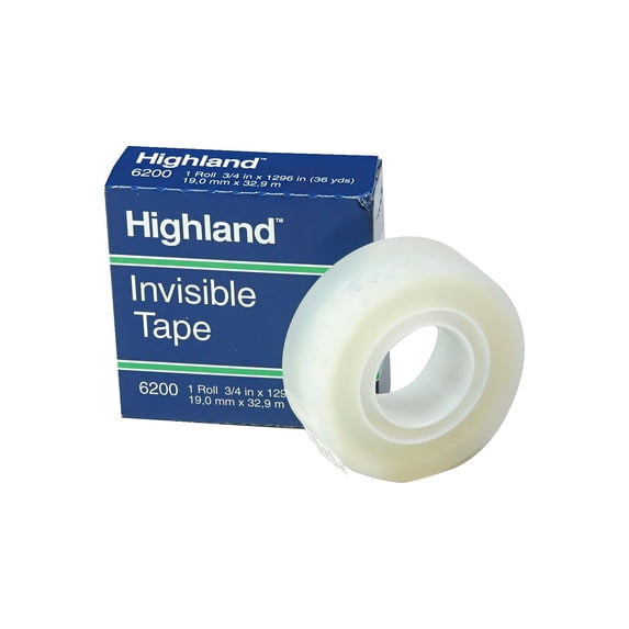 Highland Invisible Tape Matte Finish 3/4 Inch x 36 Yards 6200341296CT