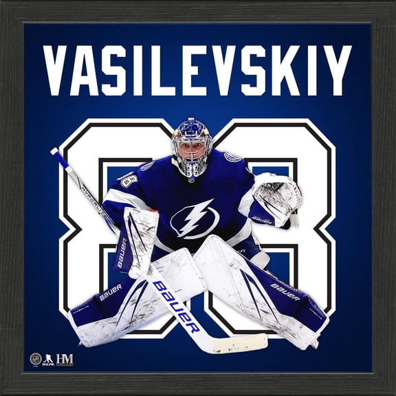 Highland Mint Andrei Vasilevskiy Tampa Bay Lightning 13'' x 13'' Impact Jersey Framed Photo