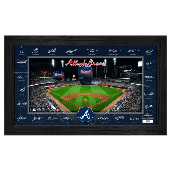 Highland Mint Atlanta Braves Framed 12" x 20" 2025 Signature Field Photograph - Facsimile Signatures - Limited Edition