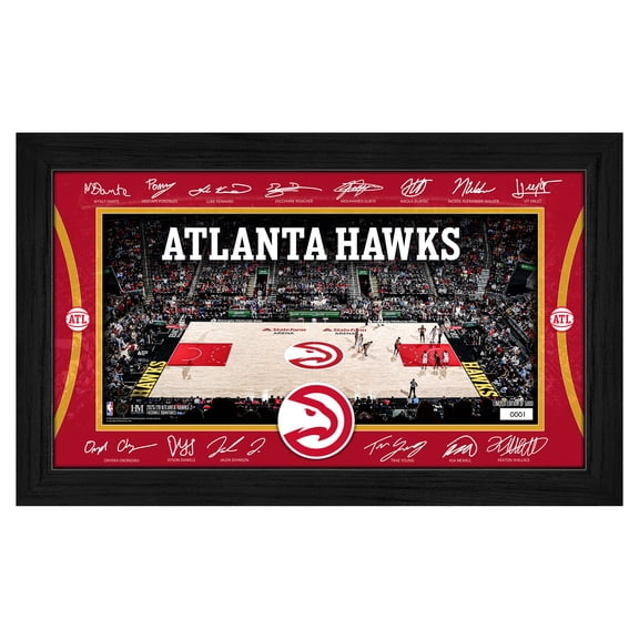 Highland Mint Atlanta Hawks 2025 Signature Court Framed Picture