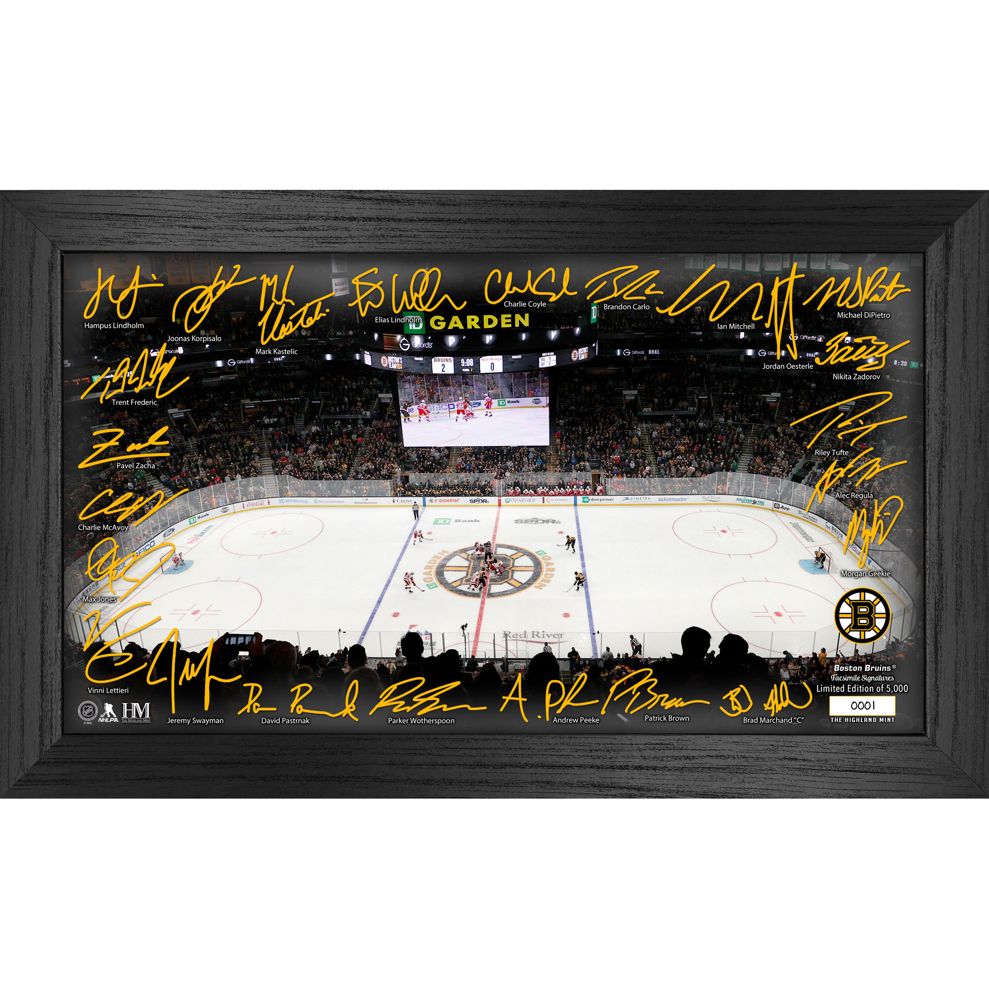 Highland Mint Boston Bruins 20242025 Signature Rink Print