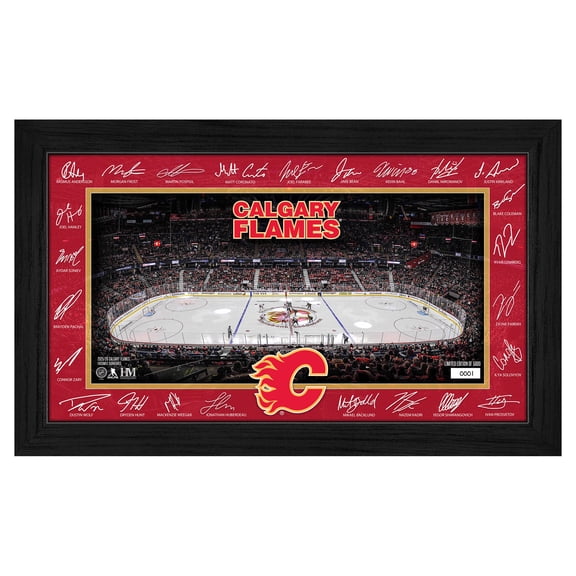 Highland Mint Calgary Flames Limited Edition 2025 Facsimile Signature Rink Framed Photograph