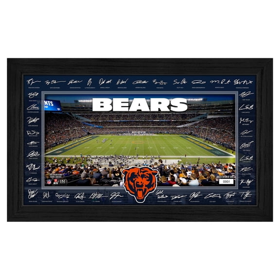 Highland Mint Chicago Bears 12" x 20" 2025 Signature Gridiron Panoramic Framed Photo