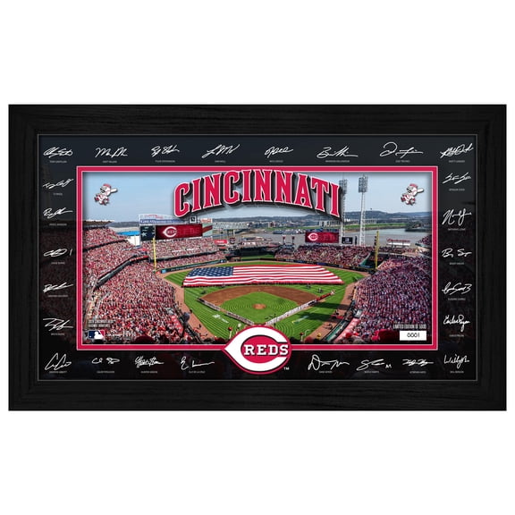 Highland Mint Cincinnati Reds 12" x 20" 2026 Signature Field Photograph - Facsimile Signatures