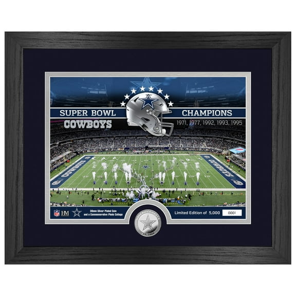 Highland Mint  Dallas Cowboys 13" x 16" Stadium Silver Coin Photo Mint