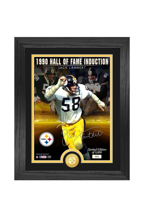 Jack Lambert Pittsburgh Steelers 13'' x 16'' Hall of Fame Induction Replica Signature Photo Mint