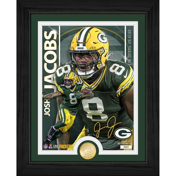 Highland Mint Josh Jacobs Green Bay Packers 13" x 16" Bronze Coin Photo Mint