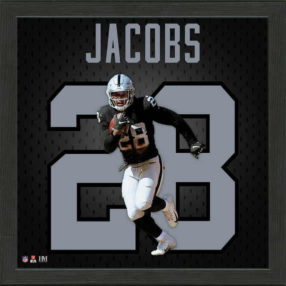 Highland Mint Josh Jacobs Las Vegas Raiders 13'' x 13'' Jersey Number Frame