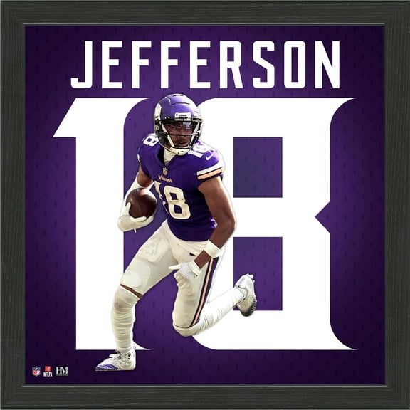 Highland Mint Justin Jefferson Minnesota Vikings 13'' x 13'' Impact Jersey Framed Photo