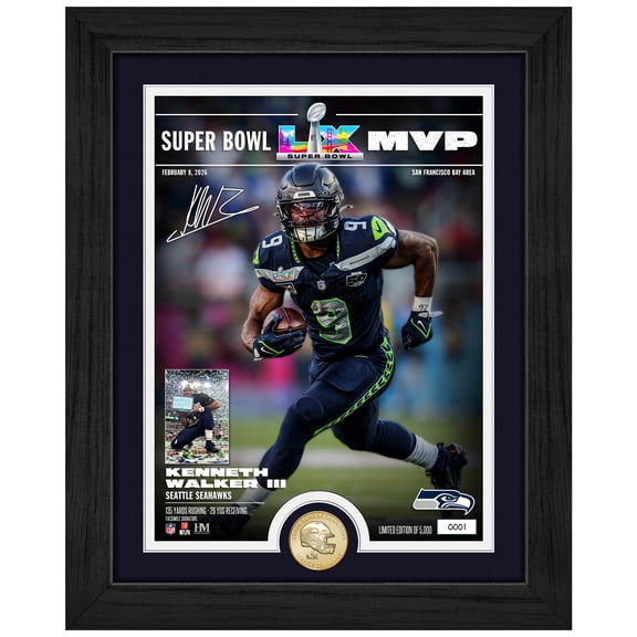 Highland Mint Kenneth Walker III Seattle Seahawks Super Bowl LX MVP 13" x 16" Bronze Coin Photo Mint