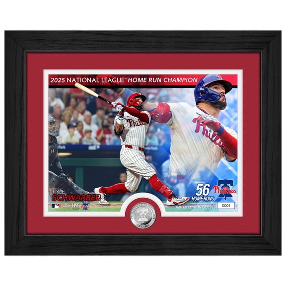 Highland Mint Kyle Schwarber Philadelphia Phillies 2025 NL Home Run Champion 13" x 16" Silver Coin Photo Mint