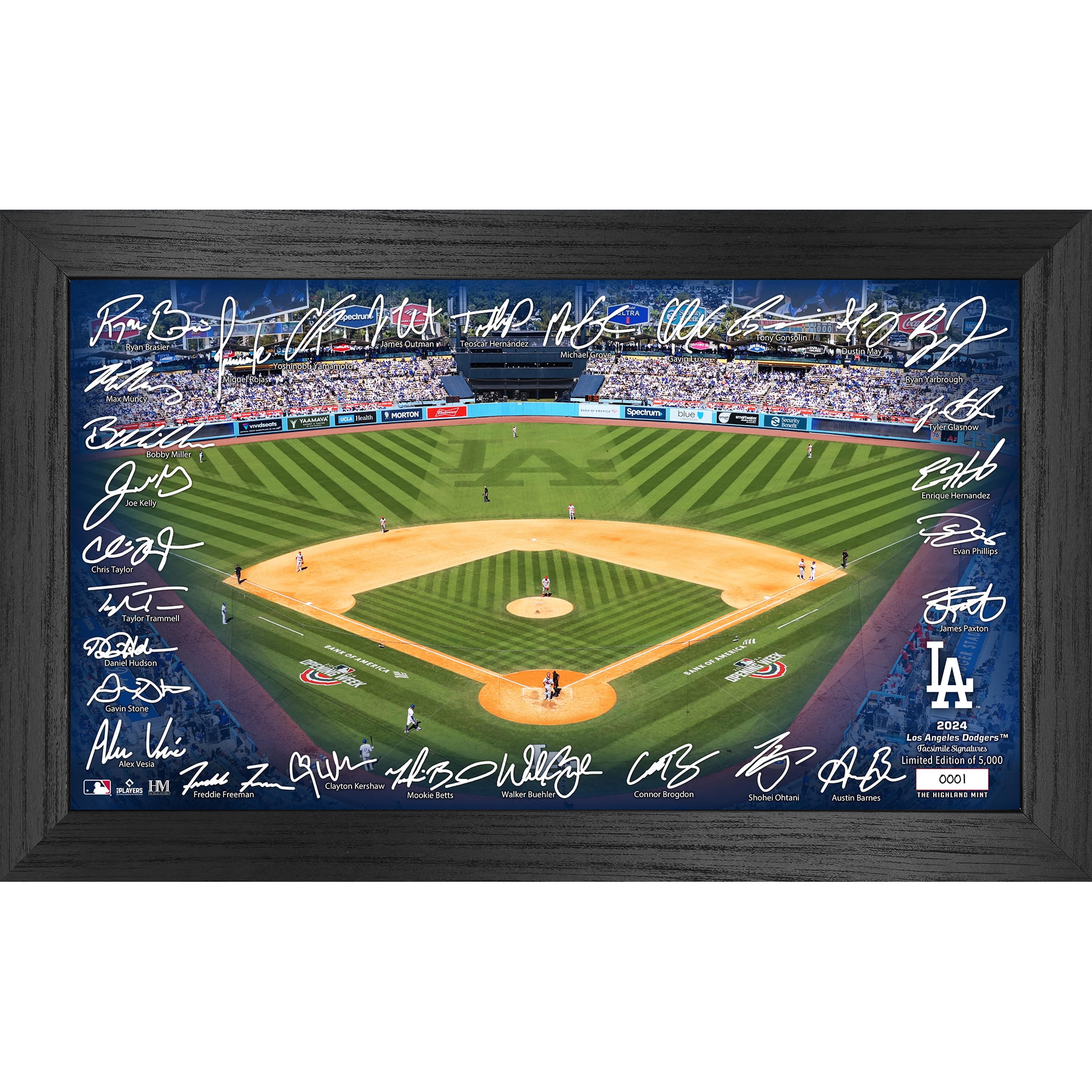 Los Angeles Dodgers 2024 Limited Edition Framed Signature Field Photograph