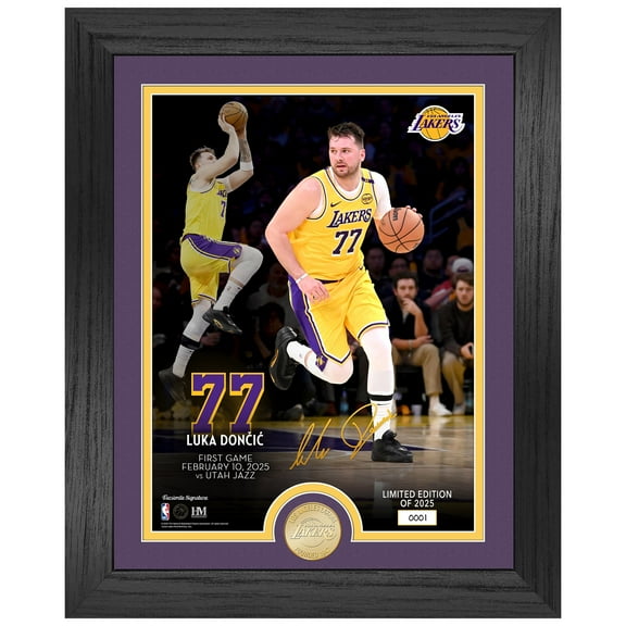 Highland Mint Luka Doncic Los Angeles Lakers First Game 13" x 16" Bronze Coin Photo Mint