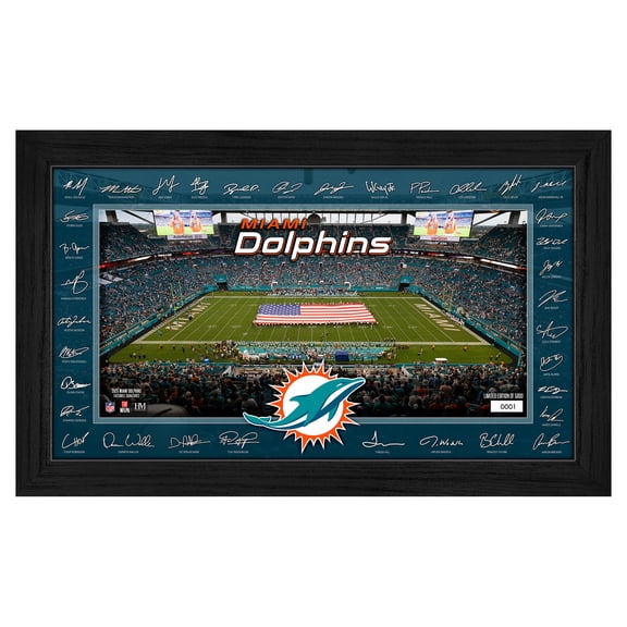 Highland Mint Miami Dolphins 12" x 20" 2025 Signature Gridiron Panoramic Framed Photo