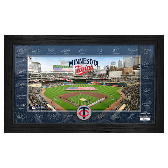 Highland Mint Minnesota Twins Framed 12" x 20" 2025 Signature Field Photograph - Facsimile Signatures - Limited Edition