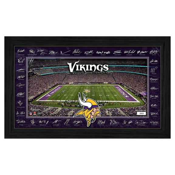 Highland Mint Minnesota Vikings 12" x 20" 2025 Signature Gridiron Panoramic Framed Photo