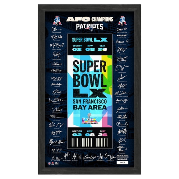 Highland Mint New England Patriots 2025 AFC Champions 12" x 20" Signature Ticket Frame