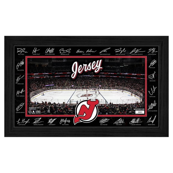 Highland Mint New Jersey Devils 2025 Signature Rink Framed Art