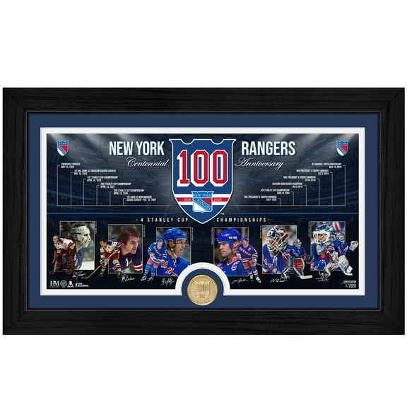 Highland Mint New York Rangers 12" x 20" Centennial Bronze Coin Timeline Photo Mint