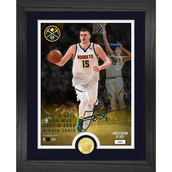 Highland Mint Nikola Jokic Denver Nuggets Back-to-Back MVP Bronze Coin 13'' x 16'' Photo Mint