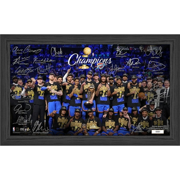 Highland Mint Oklahoma City Thunder 2025 NBA Finals Champions 12'' x 20'' Tradition Signature Frame